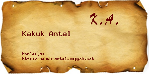 Kakuk Antal névjegykártya